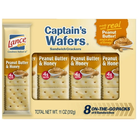 Lance Captain's Wafers Peanut Butter & Honey Sandwich Crackers, 8