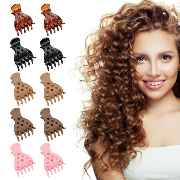10Pcs Root Lifting Hair Clips for Thick & Thin Hair, Roller Jaw Volume Curly Hair Claw, No Crease Hair Root Lifting Clips for Natural Volume Curls