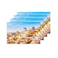 thumbnail image 4 of MKHERT Beautiful Skyline of Oia Santorini Greece Placemats Table Mats for Dining Room Kitchen Table Decoration 12x18 inch,Set of 4, 4 of 4