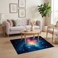 thumbnail image 3 of ODIKA 4'x6' Ultra-Soft Area Rug, Galaxy Starry Nebula Symmetrical Border Themed Theme Round None Washable, Bare feet friendly, Silk-Touch for Bedroom Home office, 3 of 7