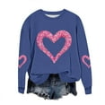 thumbnail image 2 of GuzomFashion Valentine's Day Womens Comfy Glitter Heart Print Oversized Crew Neck - Long Sleeve Polyester Casual Blue Pullover,Size 4XL, 2 of 5