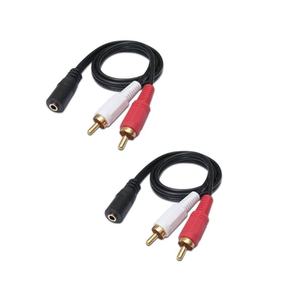 ANXPTIME 2Pack 3.5mm Female to 2RCA Male Sound Cable Stereo Adapter Cable for TV Phone