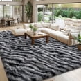 thumbnail image 2 of Janvonne 8x10Fluffy Area Rug for Living Room Bedroom, Modern Shaggy Carpets Fuzzy Rug for Teens Dorm Bedside Home Decor Aesthetic, Heavy Duty Non Slip, Zebra Print, 2 of 8