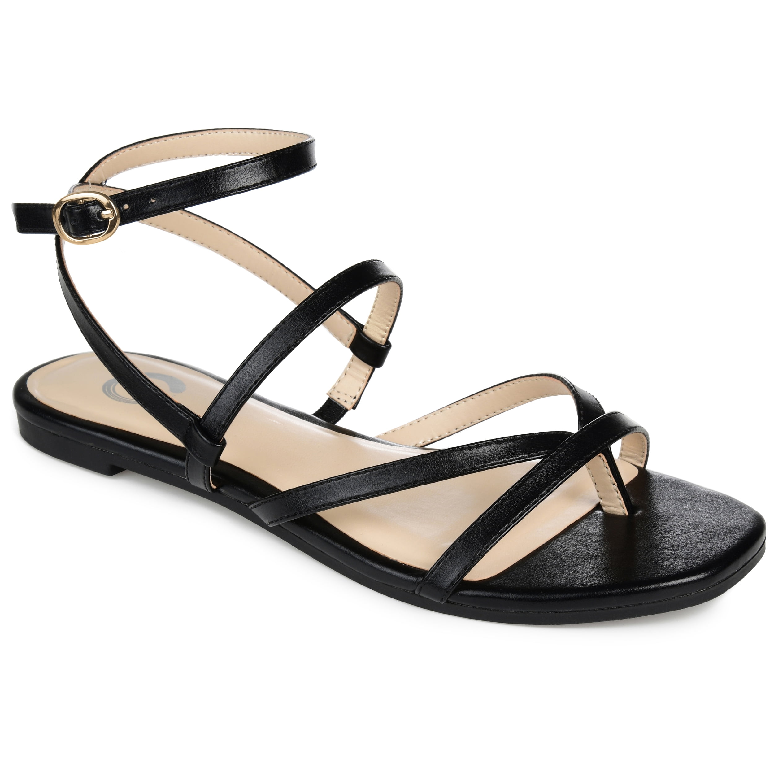 Journee Collection Womens Serissa Multi Strap Flat Sandals