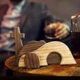 thumbnail image 5 of TERGAYEE Easter Resurrection Scene Set,Wooden Cross Empty Tomb Easter Handcrafted Nativity Scene Decor for Religious Home Office Décor, 5 of 8