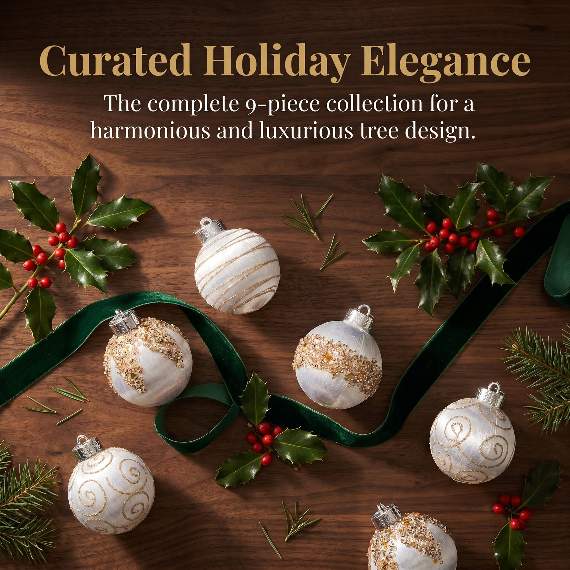 Unique Bargains 9Pcs Handpainted Christmas Large Orbs Shatterproof Foam White 3.1"