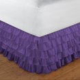 thumbnail image 2 of D.N.G. BEDDINGS 1 Piece Multi Ruffle Bed Skirt, 10 Inch Deep Pocket, 800 Thread Cotton 100% Egyptian Cotton, Twin XL Size (39" x 80") Inch, Solid Purple, 2 of 2