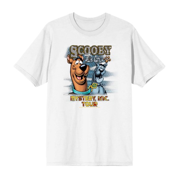 Scooby-Doo Mystery, Inc. Tour Men's White Crew Neck Short Sleeve Tee-XS