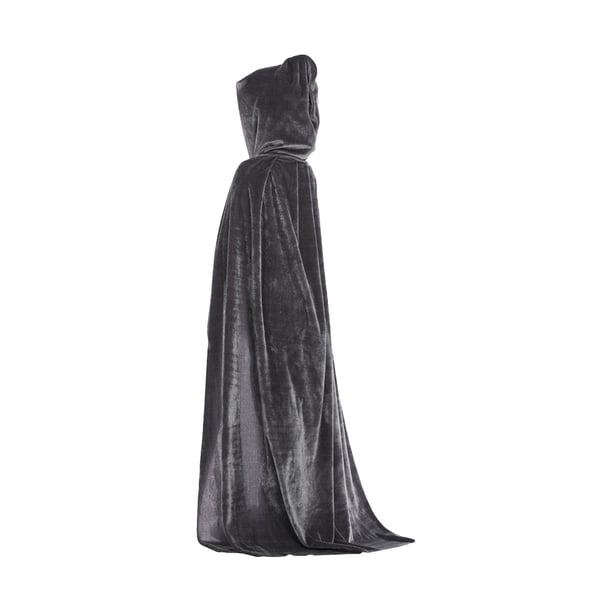 Capa con capucha de Halloween Capa de terciopelo Unisex Niños Niños Capa larga Vestido de lujo Disfr Abanopi Gris/S