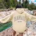 thumbnail image 2 of HNMKIU Women's Letter Print Long Sleeve Hoodies for Women with Pockets Pullover Sweatshirt 04_Blue,L, 2 of 4