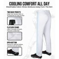 thumbnail image 6 of Exxact Sports Proline Full Length Baseball Pants Adult with Stripes, Relaxed Fit Open Bottom Men Baseball Pants (White/Sky Blue,A5XL), 6 of 7