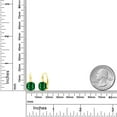 thumbnail image 3 of Gem Stone King 5.00 Cttw Cushion Green Nano Emerald 18K Yellow Gold Plated Silver Earrings for Women | 8MM Cushion Cut | Fine Jewelry Gifts for Her Mom Women Wife, 3 of 4