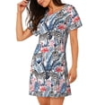 thumbnail image 2 of Daiia Flamingo And Zebra Print Women's Nightshirt Soft Nightgowns for Women Short Sleeve dress Short-sleeved Sleepwear, 2 of 6