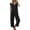 Black, variant on Women's Summer Casual Sleeveless Jumpsuit Round Neck Solid Romper with Side Pockets Blue M