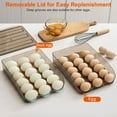 thumbnail image 2 of TeqHome Large Capacity Egg Holder for Refrigerator, Egg Fresh Storage Box Automatic Rolling with Lid, 36 Eggs Storage Container for Fridge Kitchen Cabinets Stackable(2 Layers), 2 of 9