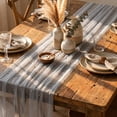 thumbnail image 4 of Sm:)e Pearl Grey Gauze Table Runner 120 Inch 10FT, Table Decor for Wedding Anniversary Birthday Outdoor Home Party Table, 4 of 6