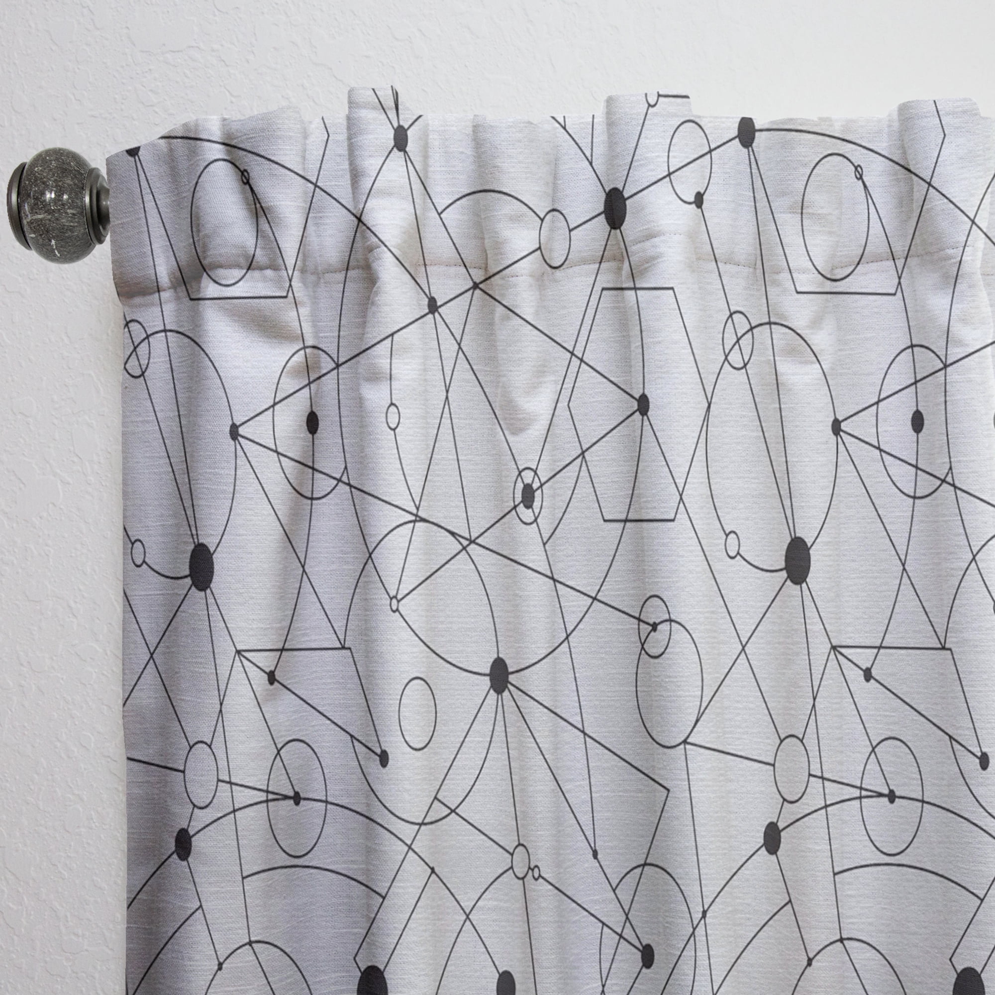 Designart 'Geometrical Retro Grid III' Mid-Century Modern Curtain Panel