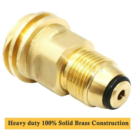 ZEPARO Propane Tank Adapter,POL to QCC-1 Propane Fittings,Converts 100 lb LP Tank to Type-1 Hose or Regulator,Solid Brass