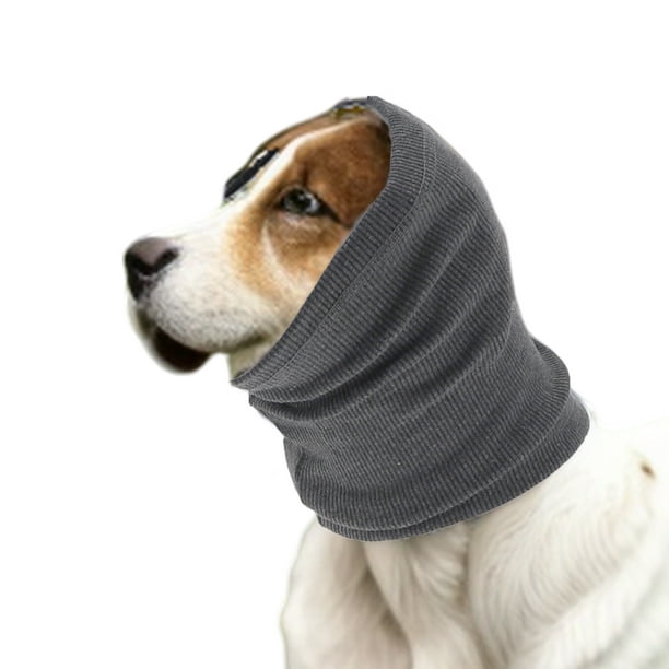Cojín para perros que calma, orejeras para perros, protección contra ruidos, capucha calmante para perros con ansiedad L gris