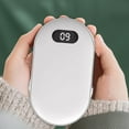 thumbnail image 4 of Xecvkr Digital Hand Warmer Rechargeable 5200mAh Power Bank 20hr Dual-Sided Heating LED Display Pocket Outdoor USB Portable Cold Relief 1pc, 4 of 5
