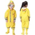 thumbnail image 2 of Kids Button Rain Suit All-in-one Waterproof Puddle Suits Hooded Raincoat Jumpsuit, 2 of 5