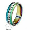 thumbnail image 2 of Luxury Ring Mens/Women's Wedding CZ Titanium Steel Mystic Rainbow Band Size 5-13, 2 of 5