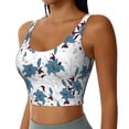 thumbnail image 2 of Rateoe Lilies Flowers Print Womens' Sports Bras Scoop Neck Sports Vest- Padded U Back Seamless High Impact Support, 2 of 7