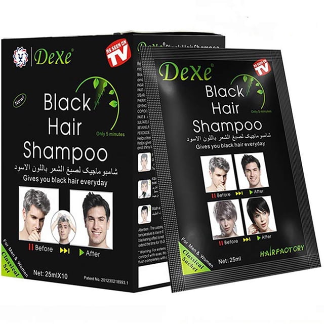 Champú semipermanente para tinte para el cabello UniForU, 10 bolsas/caja (negro)