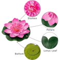 thumbnail image 3 of Water Floating Lotus Flowers 5pcs Artificial Floating Pond Decorations Artificial Foam Water Lily, 3 of 5