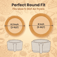 thumbnail image 5 of Air Fryer Liners for Ninja, 125 Pcs Round Disposable Airfryer Paper Liners, Non-Stick and Oil Proof for Easy Cleanup, Great for Oven, Pans and Baking – 8" for 5-8 QT and 2-5 QT Basket by Tilnce, 5 of 8