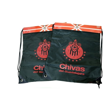 2 X Chivas De Guadalajara Authentic Official Licensed Soccer Drawstring Cinch Sack Bag 06-1