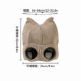 thumbnail image 2 of PRINxy Women’s Ribbed Knit Beanie Built-In Cartoon Goggle Panel Cuffed Wind Resistant Warm Headwear for Ski Trips & Outdoor Adventures Black, 2 of 2