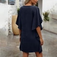 thumbnail image 5 of Gamivast Swim Dress for Women Short Flutter Sleeve V-Neck Textured Shift Beach Dress Loose Fit Solid Tunic Dress Vacation Pool Cover Up Summer Holiday, 5 of 6