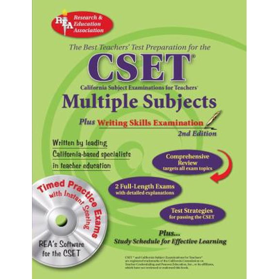 Pre-Owned Calif. CSET: Multiple Subjects/Writing w/CD (REA): 2nd Edition (CSET Teacher Certification Test Prep) (Paperback) 073860335X 9780738603353