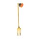 thumbnail image 4 of Cubiertos individuales, cubiertos góticos reutilizables, para mezclar y remover, decoración de Halloween Tenedor dorado Gato negro, 4 of 9