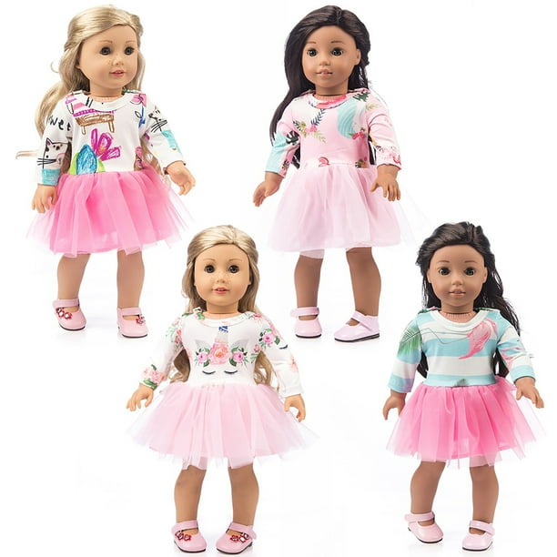 4pcs robe de poupée créative belle poupée vêtements accessoires de poupée  pour 18 '' fille poupée 