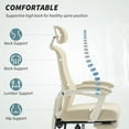 thumbnail image 4 of HOMCOM Ergonomic Office Chair, Reclining Mesh Computer Chair, Beige, 4 of 10