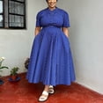 thumbnail image 5 of AURA Plus Size Boho Maxi Dress Women V Neck Summer Print Dress Short Sleeve Casual Vacation Dress, 5 of 7