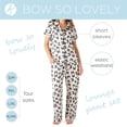 thumbnail image 2 of Hello Mello Satin Lounge Top and Pants, 2-Piece Pajama Set Bow So Lovely, Small/Medium (Women's), 2 of 9