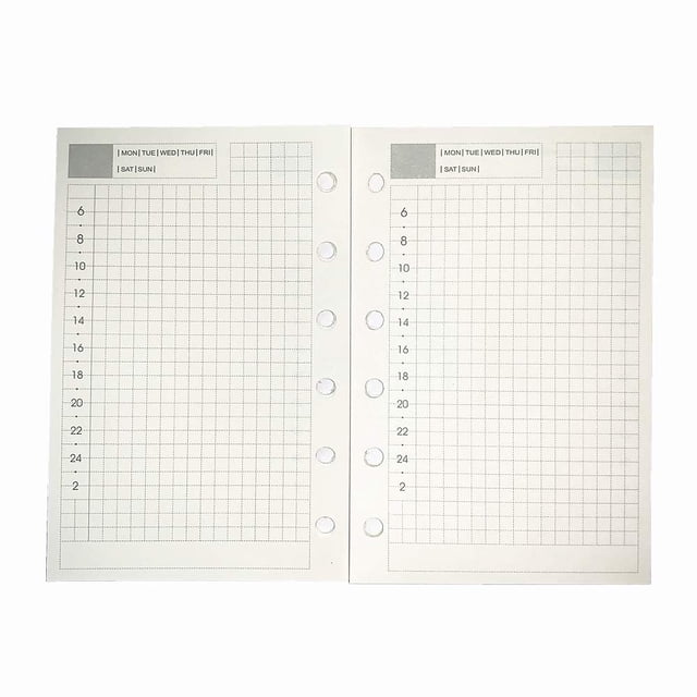 A7 Planner Refill, A7 Agenda Refill Daily Plan for Filofax,6 Hole100gsm, Time Table Notebook Insert Paper for 6 Rings Binder, 484 x 323, Harphia