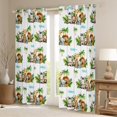 thumbnail image 2 of Homewish Cute Zoo Animal Curtains Pack of 2 (42x84 Each),Green Monstera Leaf Coconut Tree Curtains Blackout,White Green Brown Bedroom Curtains For Girsl Boys,Super Cozy Room Decor, 2 of 6