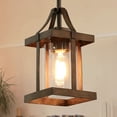 thumbnail image 4 of LNC Single Pendant Light with Glass Farmhouse Style in Wood Grain Finished for Hallway, 4 of 12
