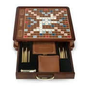 WS Game Company Scrabble Luxury Edition with Rotating Wooden Board Game
