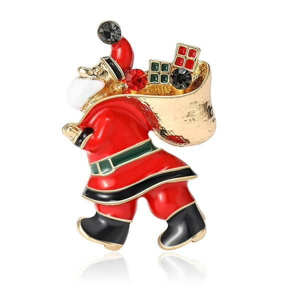 Cute Santa Claus Lapel Brooch Pin for Women Christmas Present Gift Enamel Pins Clip Sweater Scarves Dress Backpack Brooches Pins Xmas Jewelry Gifts