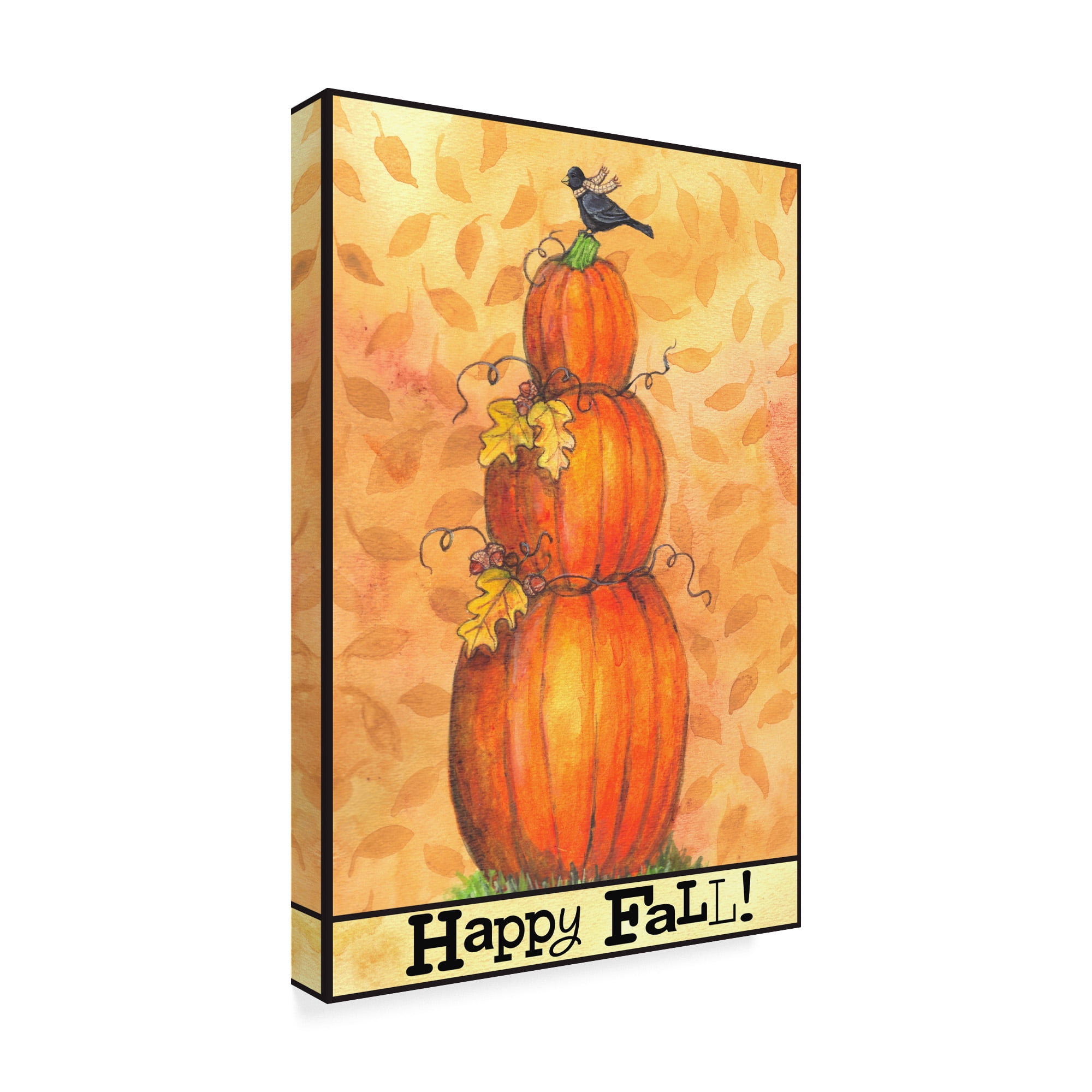 Trademark Fine Art 'Pumpkins Happy Fall' Canvas Art by Melinda Hipsher