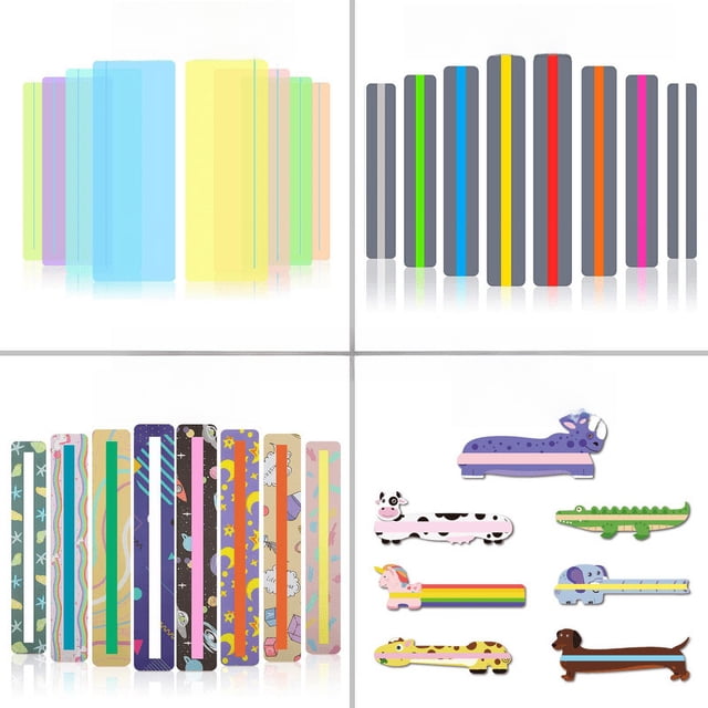 Marcapáginas de plástico PET de color creativo con barra resaltadora de ayuda para la lectura Marcapáginas de efecto transparente de PVC
