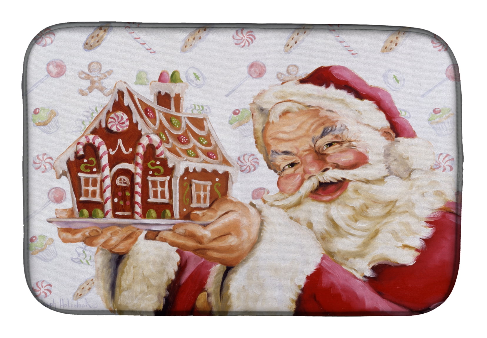 Santa Claus A Home for the Holidays Dish Drying Mat