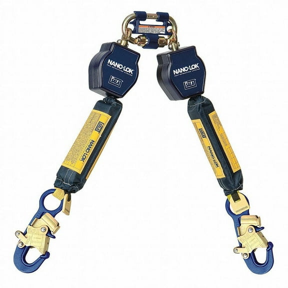 3M Nano-Lok 6 ft Twin-Leg Quick Cnct Self-Retract Web Lifeline, EA (098-3101276)