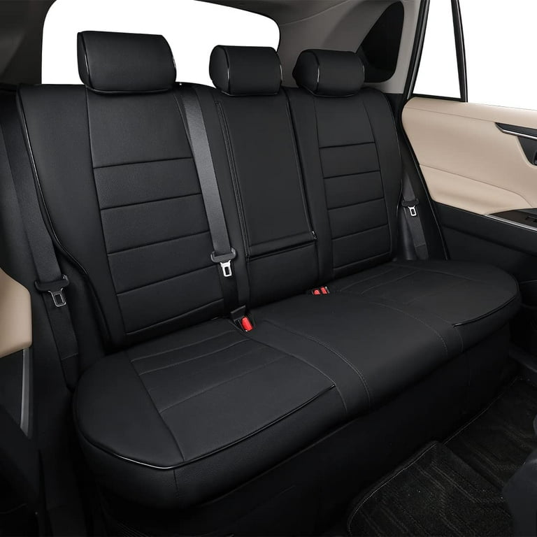 EKR Custom Fit Tiguan Car Seat Covers for Volkswagen Tiguan SEL  Premium,Sport,SE,S 2018 2019 2020 2021 2022 2023 -Full Set Leather(Black) 