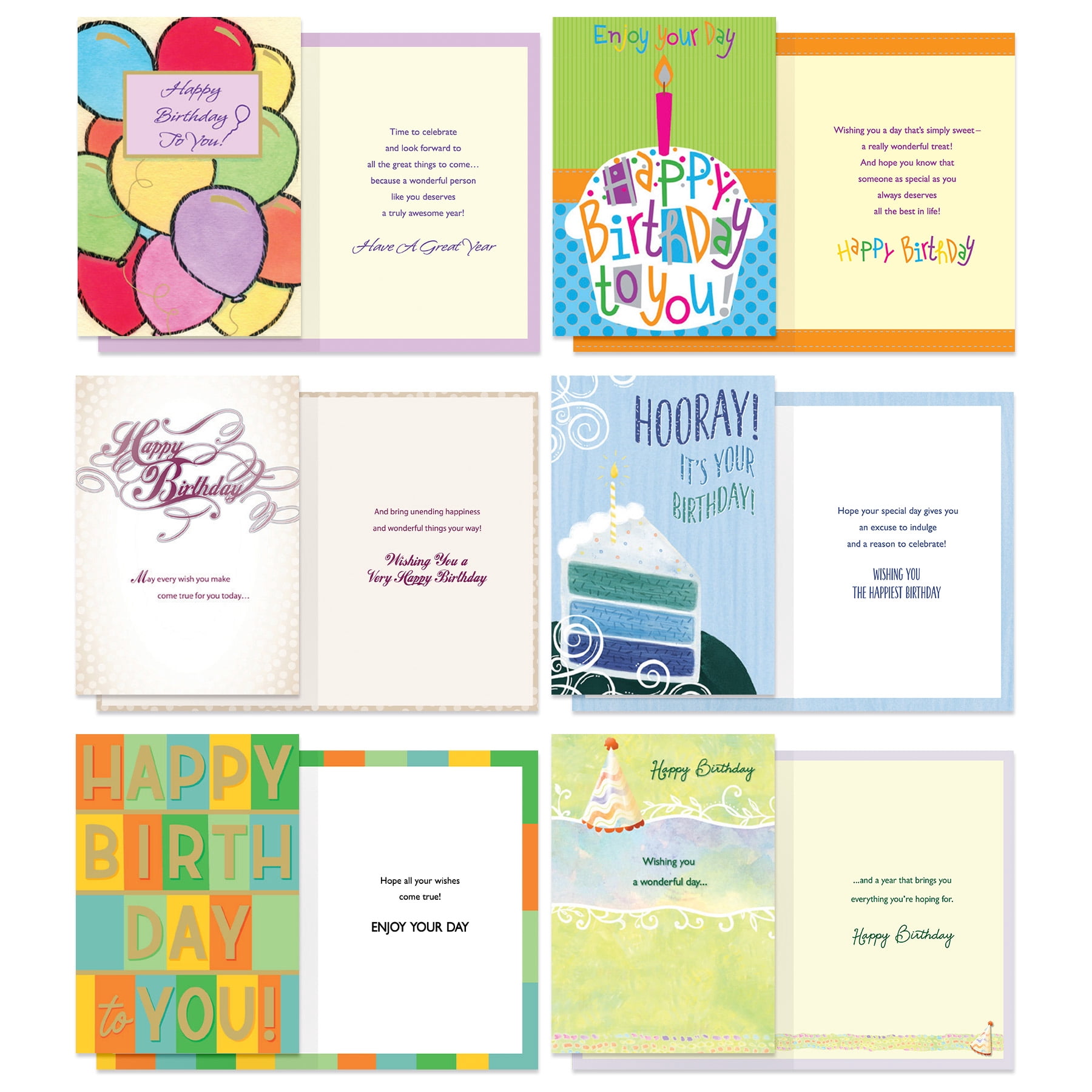 Designer Papers Birthday Greeting Card Assortment with Organizer Box (36 Cards with Envelopes) Sparks of Joy